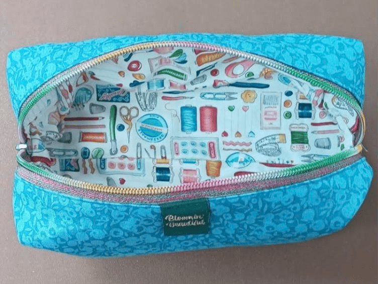 blue 7t7 boxy pouch image by a challenge member from the 2025 bag making challenge