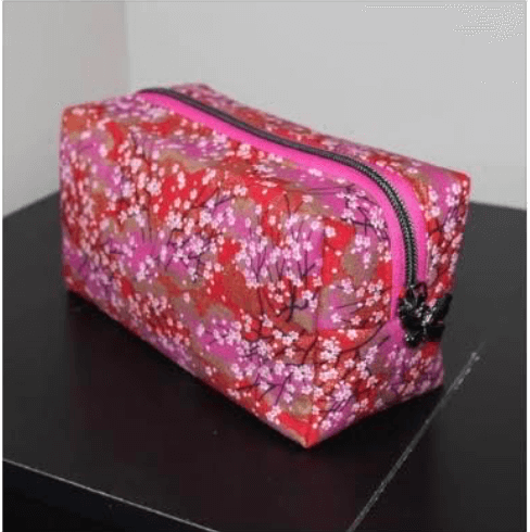 pink floral boxy pouch by studio 7t7 created by t chan from the 2025 free bag making challenge