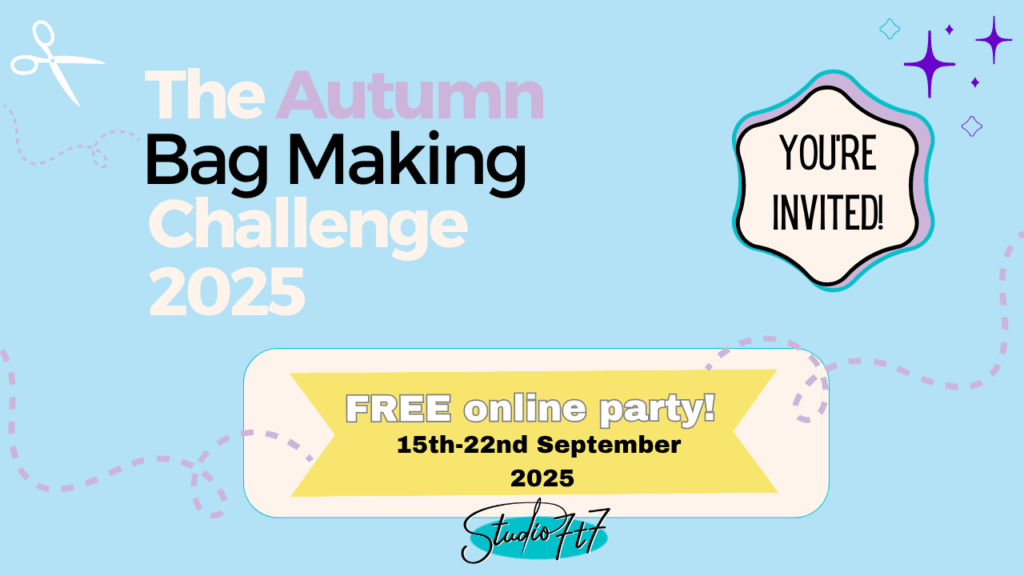 bag making challenge banner with invitiation for new bag makers from 15th oto 22nd september 2025