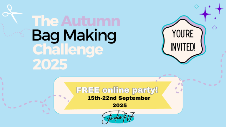 bag making challenge banner with invitiation for new bag makers from 15th oto 22nd september 2025