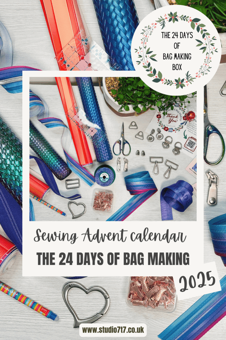 the sewing advent calendar for bag makers in the uk. Pinterest image