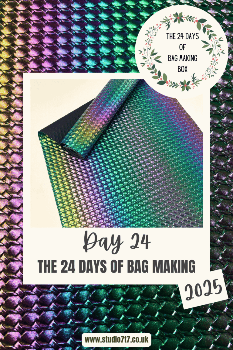 Day 24 of the 24 days of bag making 2025. The final day of the bag making advent calendar from studio 7t7