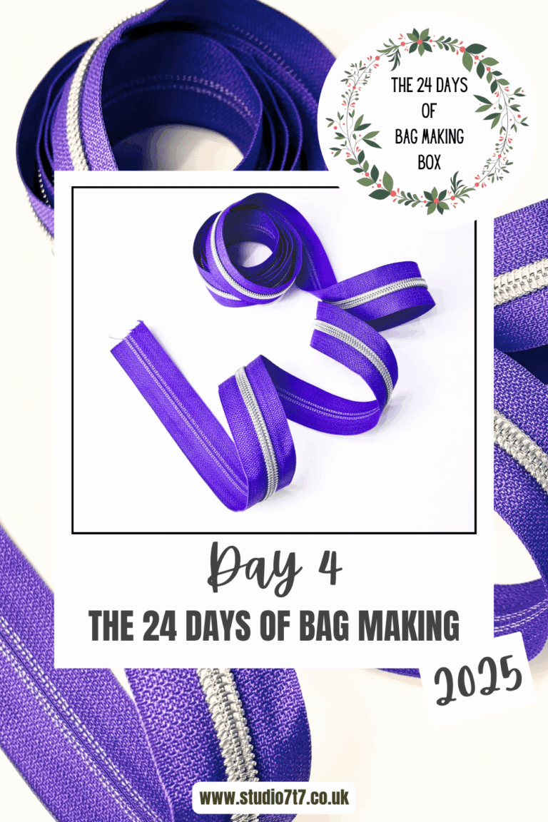 day 4 of the 24 days of bag making - purple webbing