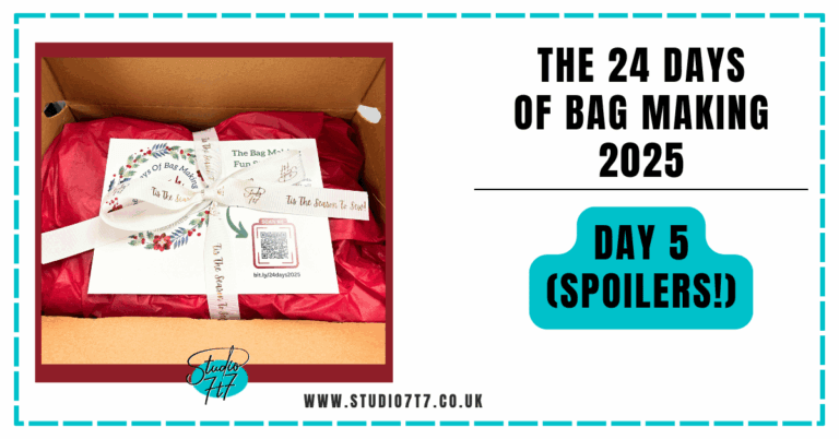 day 5 of the 24 days of bag making 2025 from studio 7t7